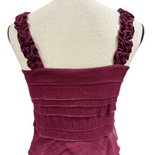 Load image into Gallery viewer, Vintage Burgundy Square Neck Sheath Dress Size Small