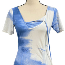 Load image into Gallery viewer, Blue Tie-Dye Ruched Bodycon Dress