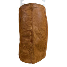 Load image into Gallery viewer, Free People Tan Faux Leather Mini Skirt Size 4