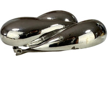 Load image into Gallery viewer, Vintage Les Bernard 80s Bold sculptural Silver tone Clip-On Earrings