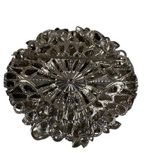 Load image into Gallery viewer, Vintage Silvertone Baroque Leaf Brooch Round Sculptural Ornate Pin