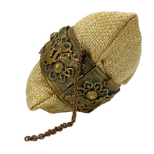 Load image into Gallery viewer, Victorian Revival Brass Filigree Carved Hinged Bracelet