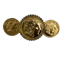 Load image into Gallery viewer, Alexander the Great Gold Coin Brooch 3"