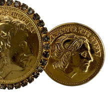 Load image into Gallery viewer, Alexander the Great Gold Coin Brooch 3"