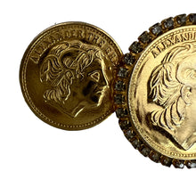 Load image into Gallery viewer, Alexander the Great Gold Coin Brooch 3"