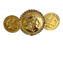 Load image into Gallery viewer, Alexander the Great Gold Coin Brooch 3"