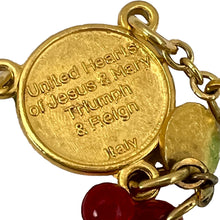 Load image into Gallery viewer, United Hearts of Jesus and Mary Vintage Italy Rosary 7.5"