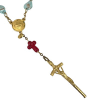Load image into Gallery viewer, United Hearts of Jesus and Mary Vintage Italy Rosary 7.5"
