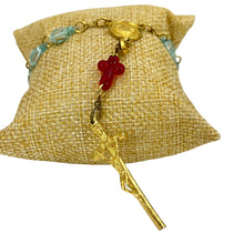 Load image into Gallery viewer, United Hearts of Jesus and Mary Vintage Italy Rosary 7.5"