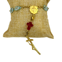 Load image into Gallery viewer, United Hearts of Jesus and Mary Vintage Italy Rosary 7.5"