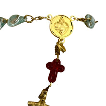 Load image into Gallery viewer, United Hearts of Jesus and Mary Vintage Italy Rosary 7.5"