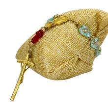 Load image into Gallery viewer, United Hearts of Jesus and Mary Vintage Italy Rosary 7.5"