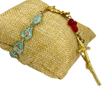 Load image into Gallery viewer, United Hearts of Jesus and Mary Vintage Italy Rosary 7.5"