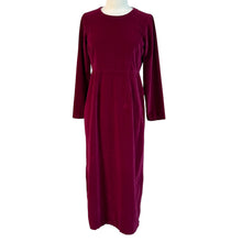 Load image into Gallery viewer, 90s Velvet Burgundy Maxi Dress Size 6 
