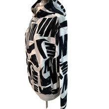 Load image into Gallery viewer, Nike Streetwear Allover Print Fleece Hoodie Gray Black Size Medium