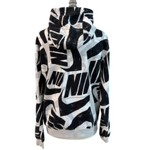 Load image into Gallery viewer, Nike Streetwear Allover Print Fleece Hoodie Gray Black Size Medium