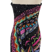 Load image into Gallery viewer, Vintage TOGETHER!Sweetheart Neck Sequin Beaded Dress Size 8 Small/Medium