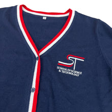 Load image into Gallery viewer, School of Science and Technology Blue Cardigan Sweater