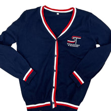 Load image into Gallery viewer, School of Science and Technology Blue Cardigan Sweater Size Youth Large