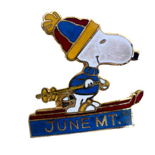 Load image into Gallery viewer, Vintage SNOOPY SKI PIN June Mountain California Hat Pin Lapel, Collectible VV120
