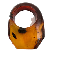 Load image into Gallery viewer, Vintage Amber Statement Ring Size 6