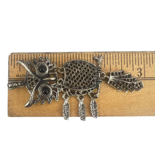 Load image into Gallery viewer, Silver Tone Owl Pendant 3"