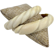 Load image into Gallery viewer, Vintage Hand-Carved Twisted Bovine Bone Bangle Bracelets Pair 7.5
