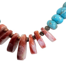 Load image into Gallery viewer, Southwestern Spiny Oyster & Turquoise Tab Pendant Necklace