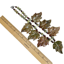 Load image into Gallery viewer, Carved Genuine Jasper & Agate Leaf Statement Necklace Joan Rivers