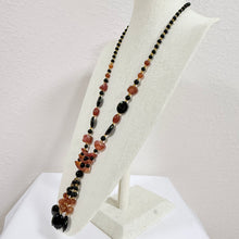 Load image into Gallery viewer, Vintage Carnelian & Black Onyx Statement Pendant Necklace