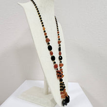 Load image into Gallery viewer, Vintage Carnelian & Black Onyx Statement Pendant Necklace