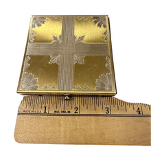 Load image into Gallery viewer, 1950s Dorset Fifth Avenue Two-Tone Floral Cross Powder Compact