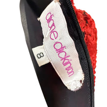 Load image into Gallery viewer, VTG 80s Diane Dickinson Saks Fifth Avenue Eyelash Clip Spot Dress Red Black Medium