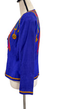 Load image into Gallery viewer, Vintage 90s Purple Silk Baroque Blazer Jacket Size 6P