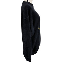 Load image into Gallery viewer, Vintage Bulldog Charcoal Knit Crewneck Sweater Size Medium Wool Blend