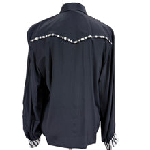 Load image into Gallery viewer, VTG 80s/90s Silk Blouse Zebra Print Western Style Size Small