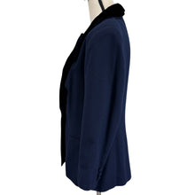 Load image into Gallery viewer, Vintage USA Navy Wool Blazer with Velvet Lapels Size Medium