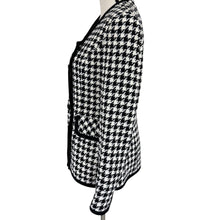 Load image into Gallery viewer, 90s David Hayes Wool Houndstooth Asymmetrical Blazer Jacket Size 8