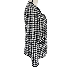 Load image into Gallery viewer, 90s David Hayes Wool Houndstooth Asymmetrical Blazer Jacket Size 8