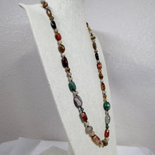 Load image into Gallery viewer, Vintage Beaded Necklace Semi Precious Earth Tones
