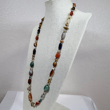 Load image into Gallery viewer, Vintage Beaded Necklace Semi Precious Earth Tones