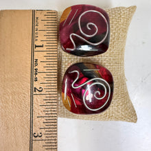 Load image into Gallery viewer, Vintage Red Geometric Stud Earrings