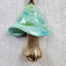 Load image into Gallery viewer, Vintage 1970s Swirled Enamel Mushroom Pendant Necklace