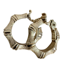 Load image into Gallery viewer, Monet Gold-tone Bamboo Hoop Clip-on Earrings