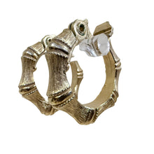 Load image into Gallery viewer, Monet Gold-tone Bamboo Hoop Clip-on Earrings