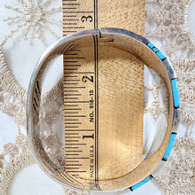 Load image into Gallery viewer, Vintage Mexico Sterling Silver Turquoise Inlay Bracelet