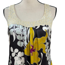 Load image into Gallery viewer, Trina Turk 100% Silk Sleeveless Tunic Dress w Bold Floral Print Size 0