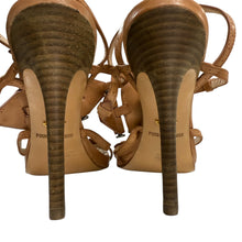 Load image into Gallery viewer, Pour La Victoire Tan Leather Sandal Stilettos Size 10
