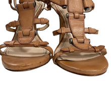 Load image into Gallery viewer, Pour La Victoire Tan Leather Sandal Stilettos Size 10