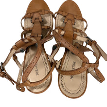 Load image into Gallery viewer, Pour La Victoire Tan Leather Sandal Stilettos Size 10